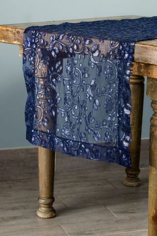 Specialty Navy Sequins table runner